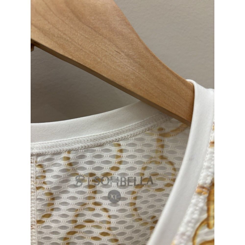 Sofibella Women's XL Abstract Gold Ring Activewear Tennis Athletic Tank